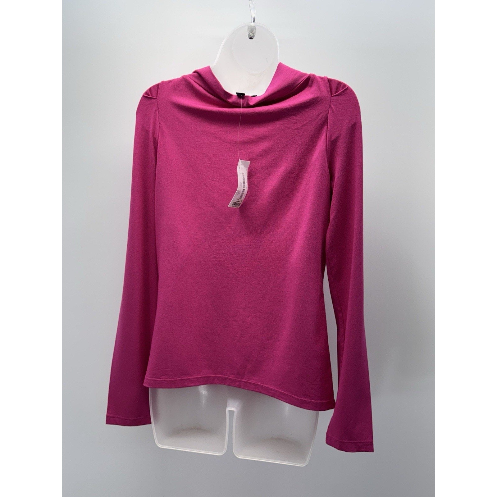 Anne Klein Cowl Neck Ruched Pink Tunic Blouse Long Sleeve Women’s Size M, NWT
