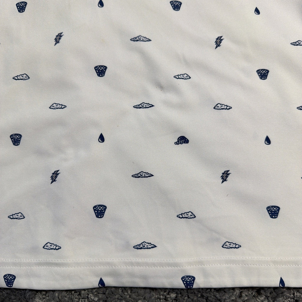 PUMA Men's MATTR Pouring Buckets Polo Shirt in Bright White/Cobalt SZ Large