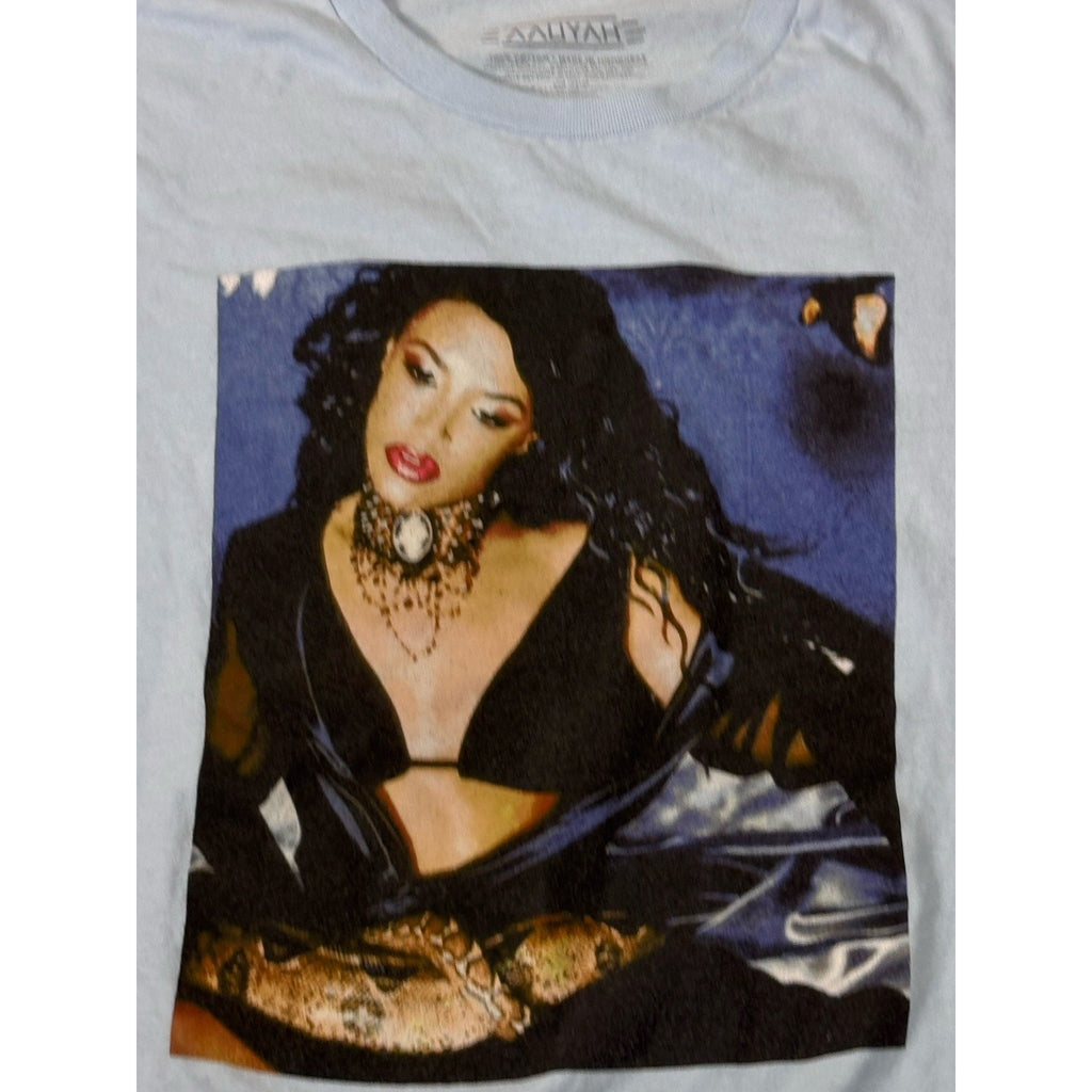 Aaliyah Light Blue Unisex Band T-Shirt Size Large By Aaliyah Brand