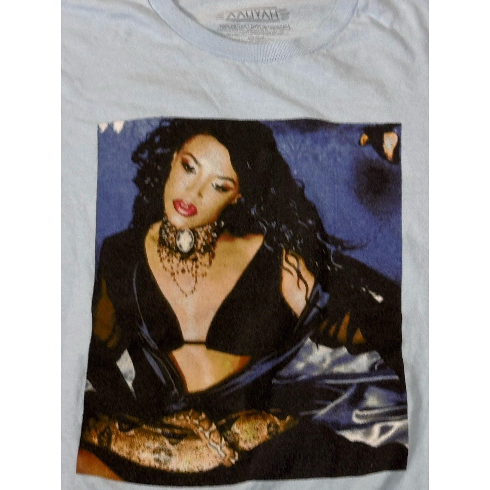 Aaliyah Light Blue Unisex Band T-Shirt Size Large By Aaliyah Brand