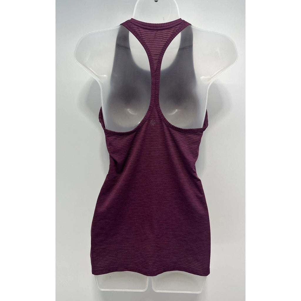 Athleta Shadow Stripe Racerback High Neck Chi Tank Size XS Purple Lightweight