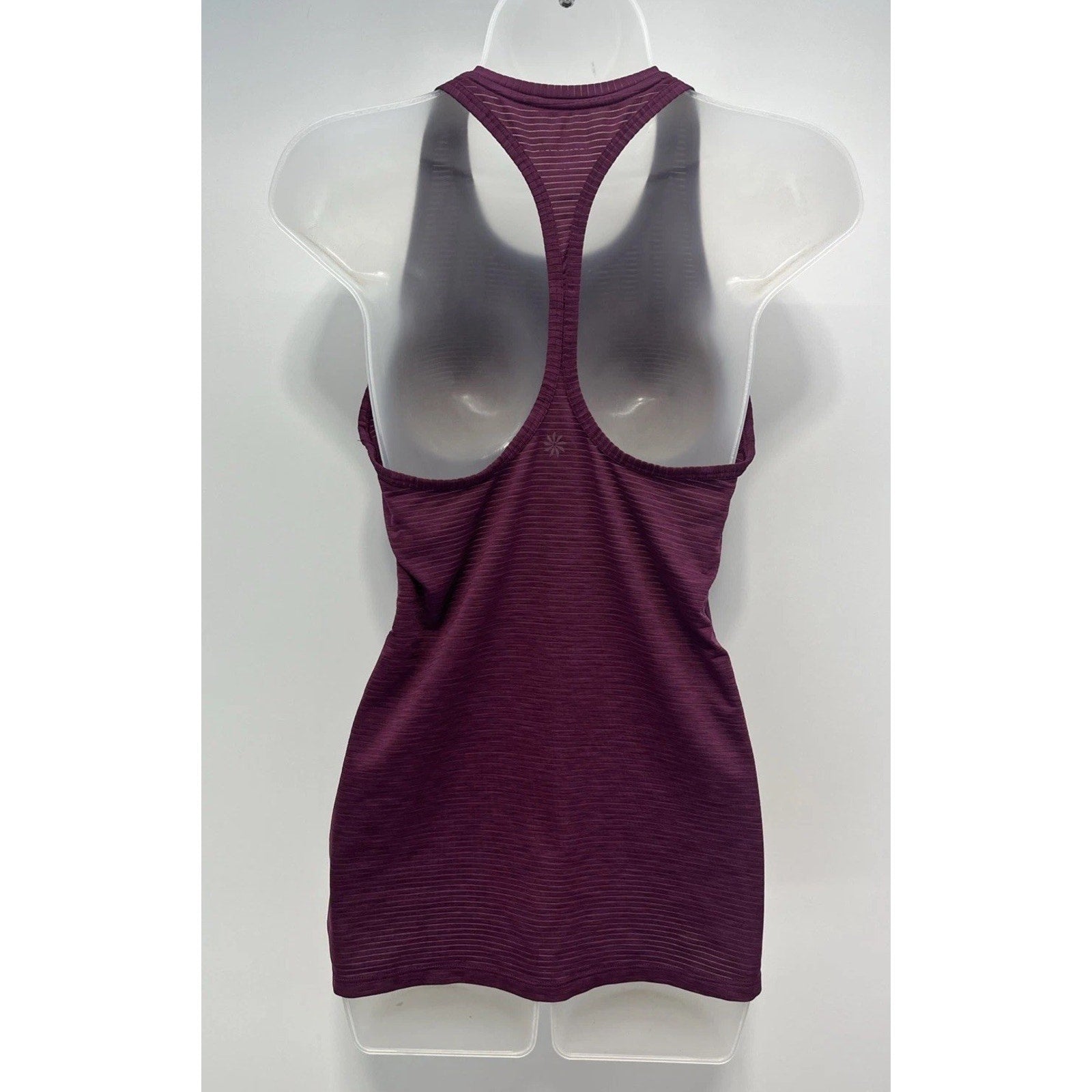 Athleta Shadow Stripe Racerback High Neck Chi Tank Size XS Purple Lightweight