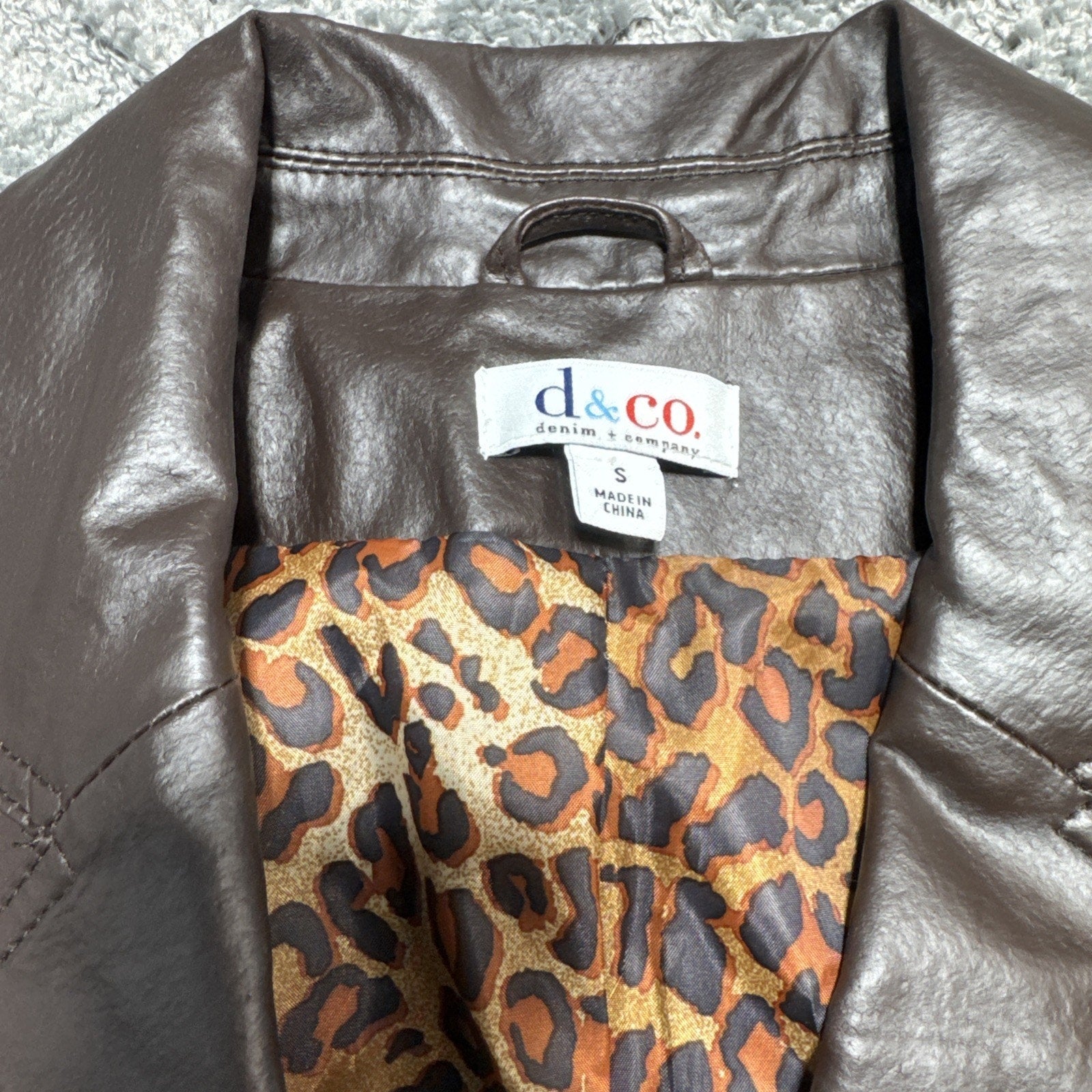 Denim & Co D&CO Leather Ladies Brown Motorcycle Jacket, Size S Style A201535,
