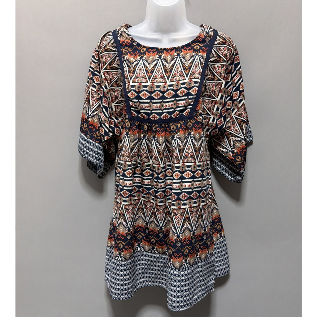 One Love Clothing Tribal print Kimono sleeve Mini Dress Size M