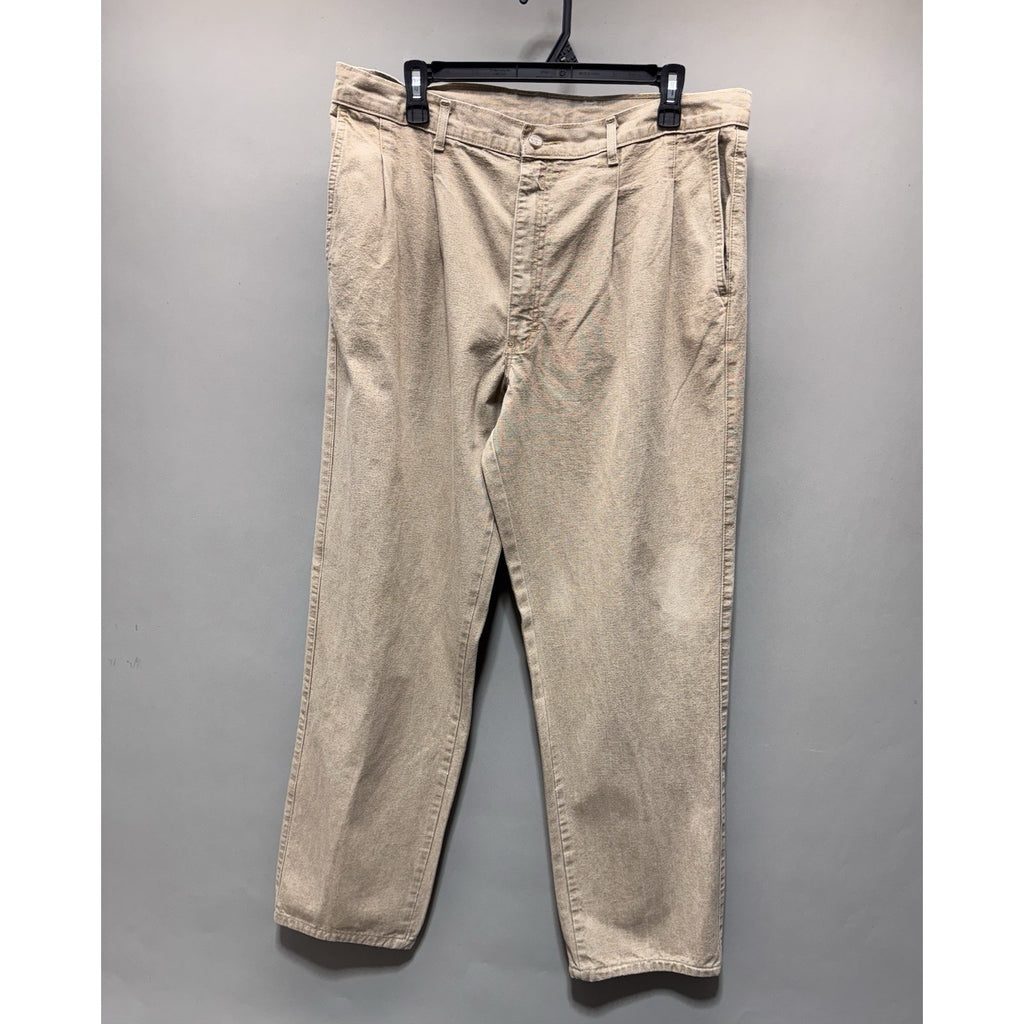Vintage WPM Men’s Pleated Pants 38x30 Beige Tan Tapered Casual Trousers USA Made