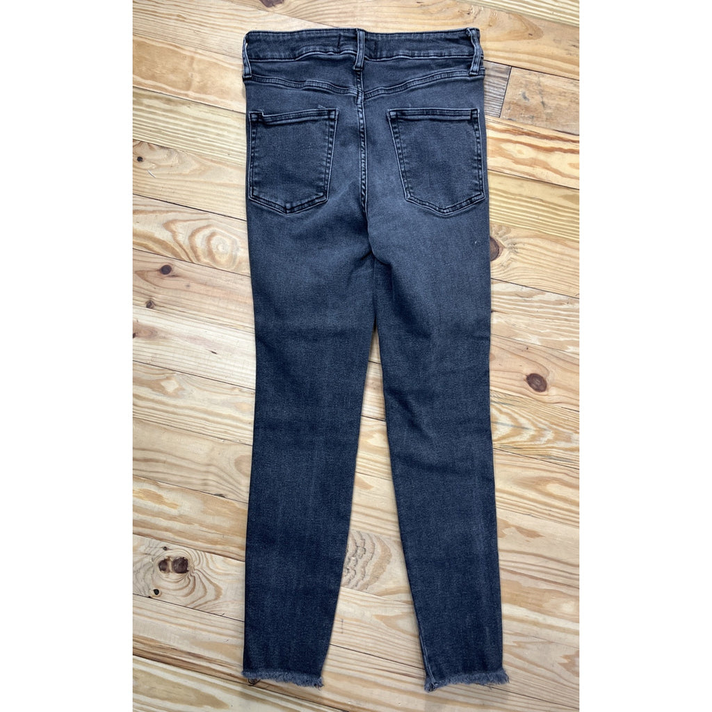 We The Free Jeans Women's 29 High Rise Skinny Crop Rinse Wash Black Denim 27x26