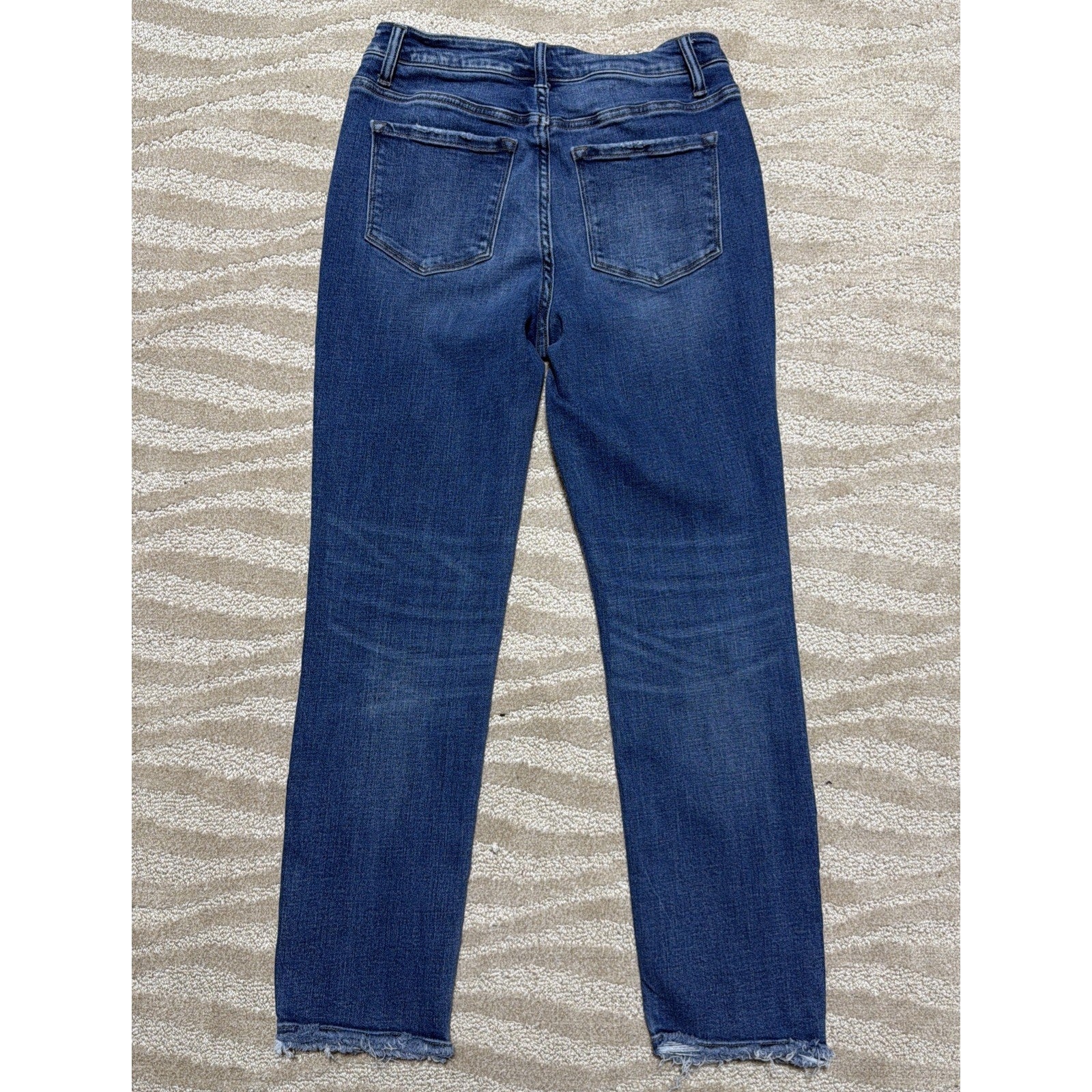 Flying Monkey Raw Hem Skinny Jeans Womens 26 Blue High Rise Stretch Denim