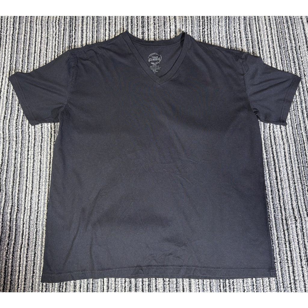 True Classic Tees Men's Black V-Neck Short Sleeve Jersey T-Shirt Size XXL