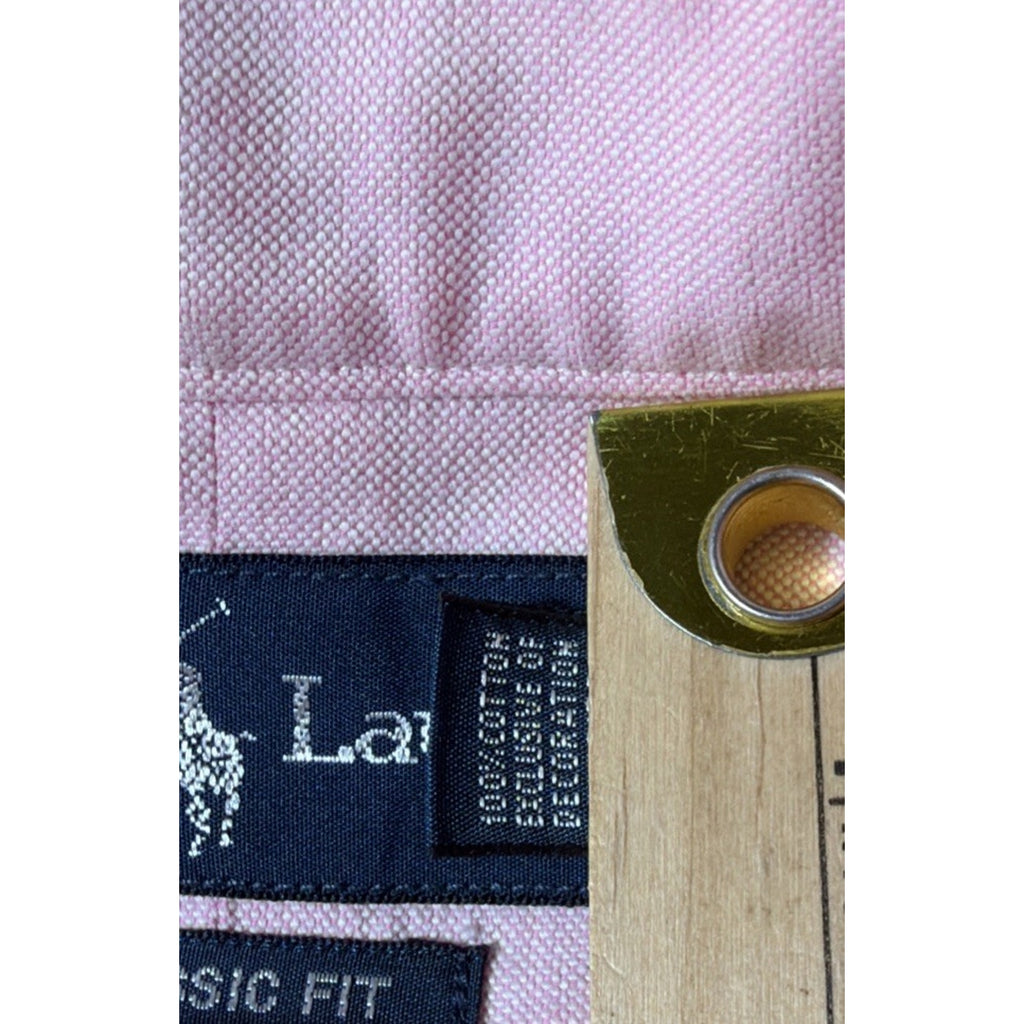 Ralph Lauren Classic Fit Oxford Shirt Mens M Pink Button Up Long Sleeve
