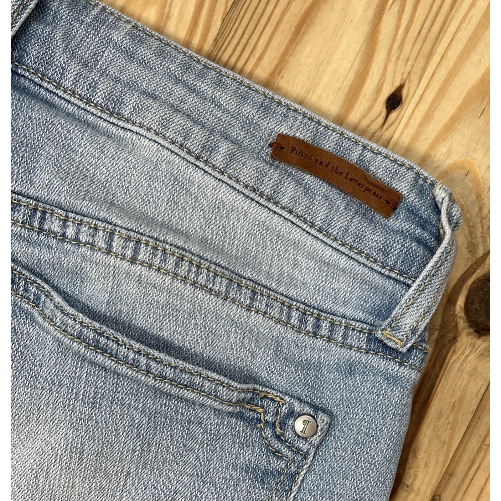 Pilcro and the Letterpress Anthropologie Womens Jeans Hyphen Patchwork Size 25