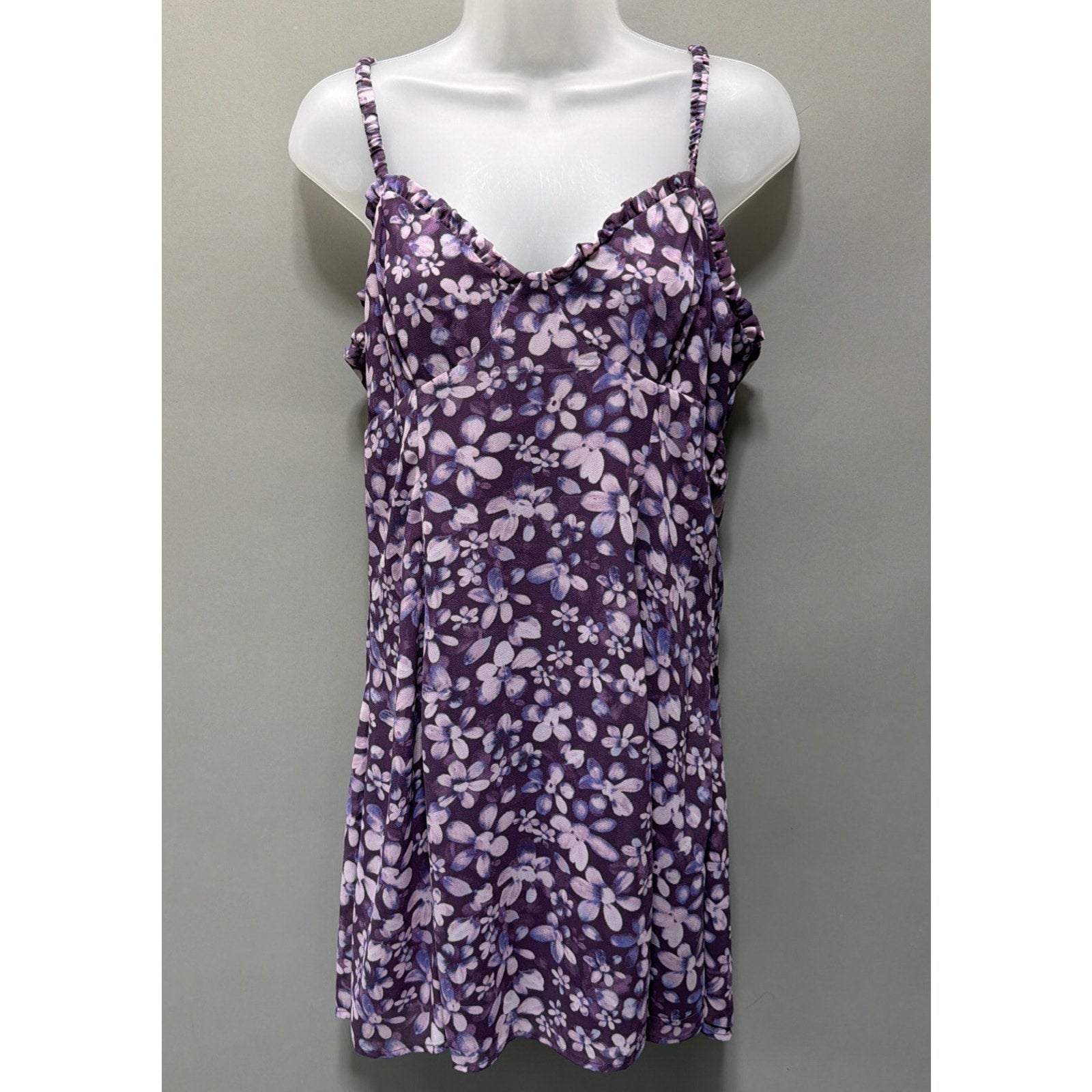 Wild Fable Purple Lined Floral Mini Dress Size M NWT