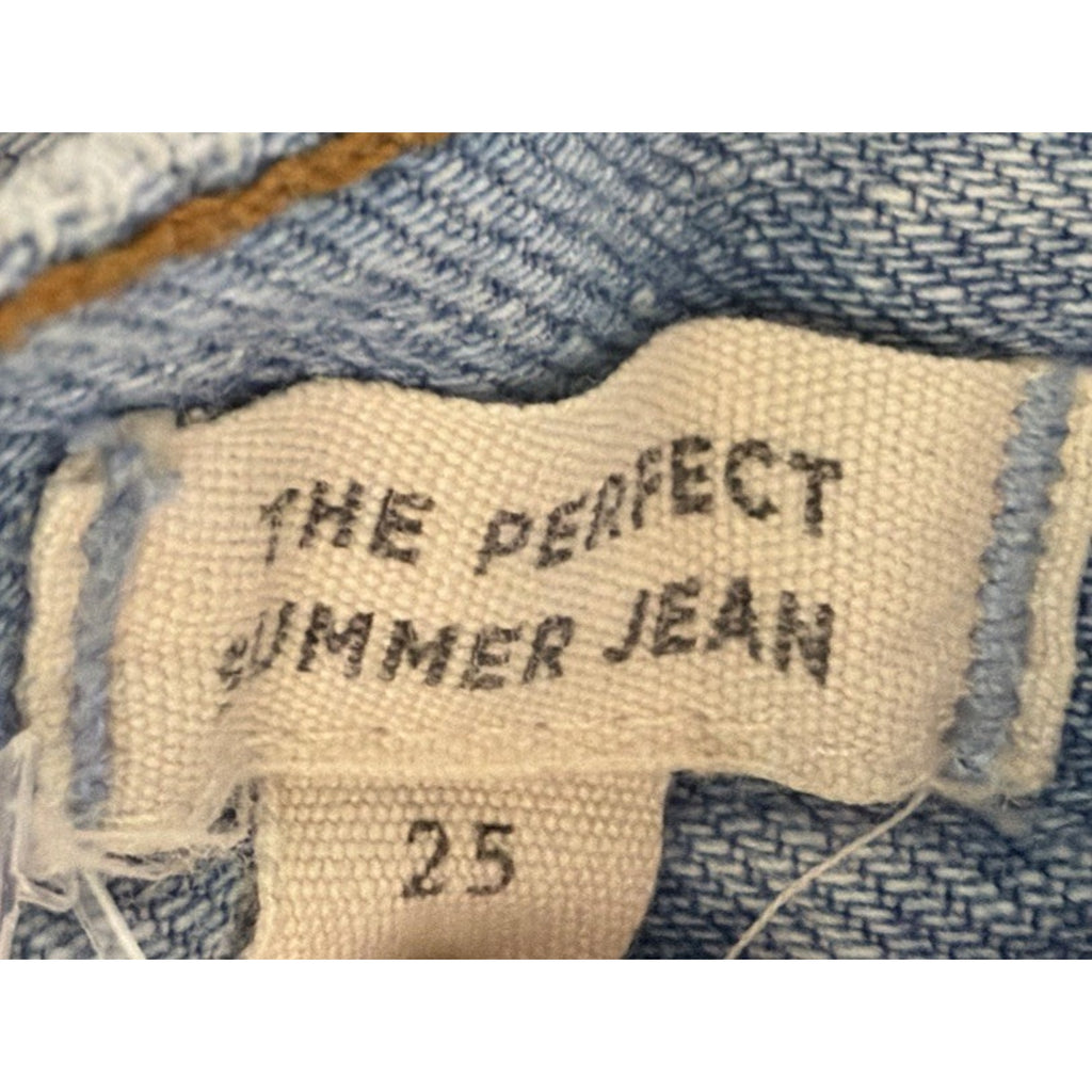 Madewell Womens Perfect Summer Tapered Jeans Blue Light Wash 100% Cotton 25x28