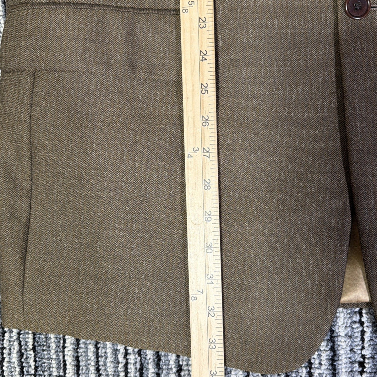 Vtg Louis Dell Olio Made In Italy Mens 100% Wool BROWN Sport Coat Blazer 44 Long