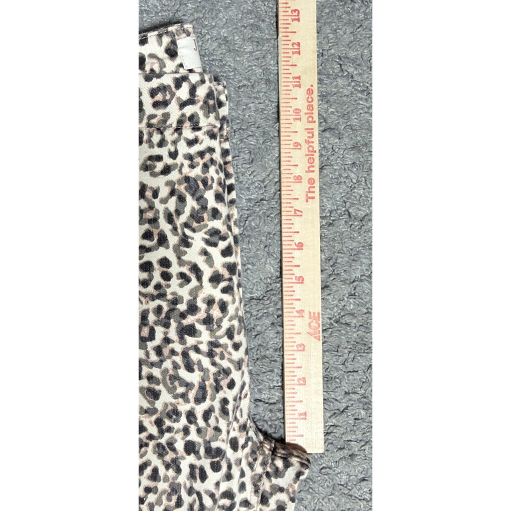 7 For All Mankind Jeans High Rise Ankle Skinny Leopard Print Women 14 Stretch