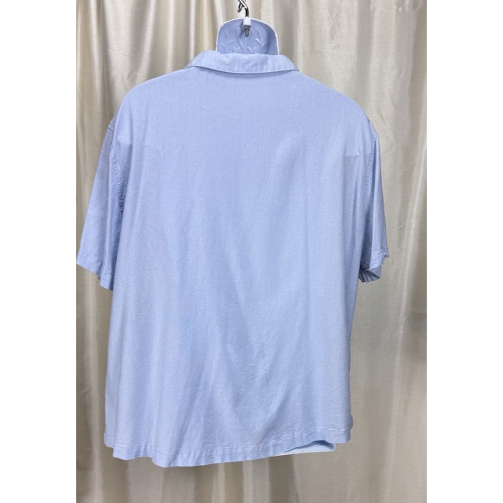 COOFANDY MEN'S BLUE SIZE XL CASUAL SHORT SLEEVE LINEN BLEND BEACH SHIRT