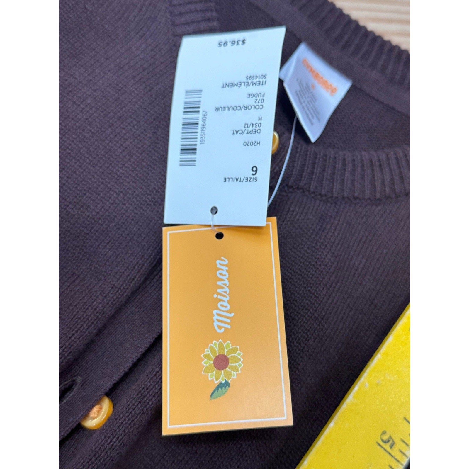 Gymboree Brown Sunflower Sweater Orange Buttons Girls Size 6