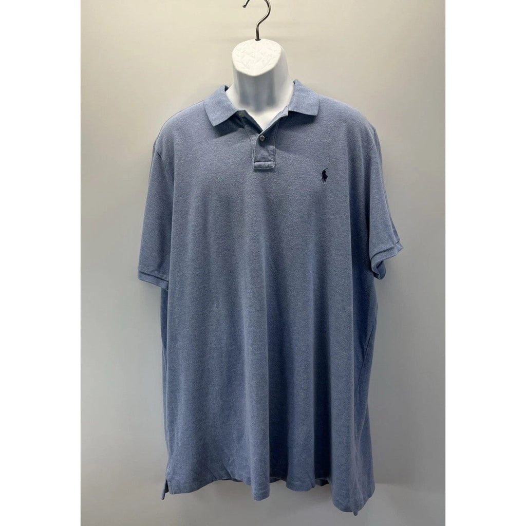 Polo Ralph Lauren Men's Short Sleeve Polo Shirt 2XL Blue Cotton Blue Pony