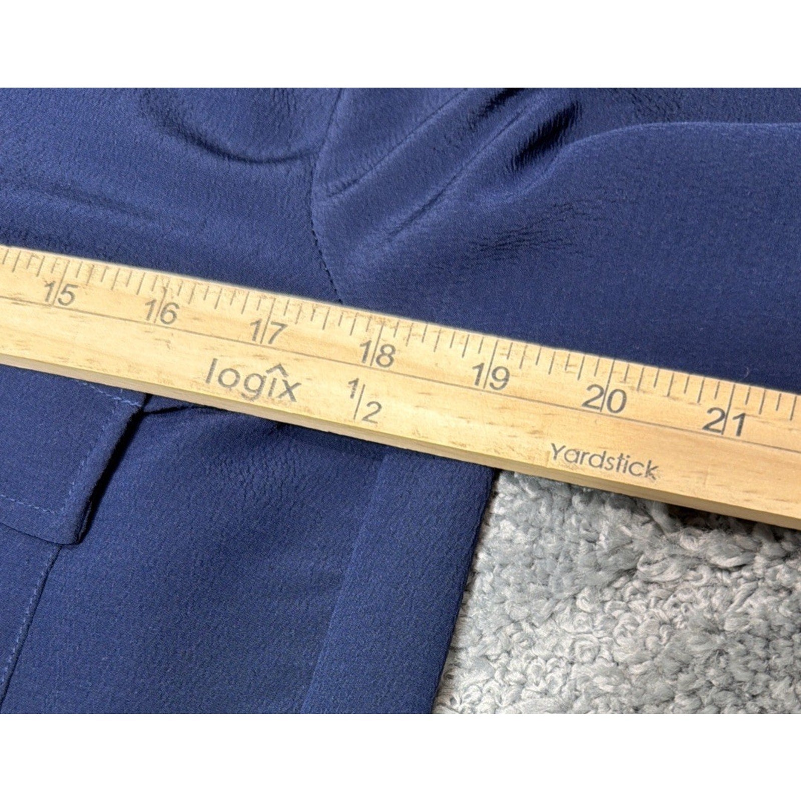 Alice Blue Stitch Fix Blouse Size S Blue Roll Tab Sleeve Striped Career Casual