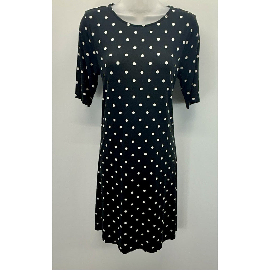 St Johns Bay T Shirt Black And White Polka A Dot Dress/Small.