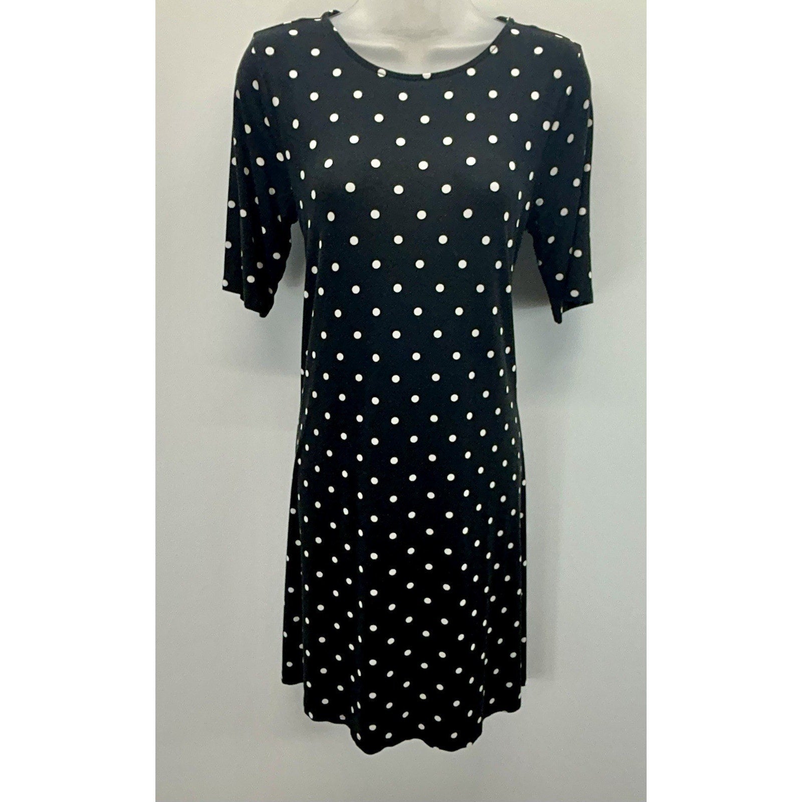 St Johns Bay T Shirt Black And White Polka A Dot Dress/Small.