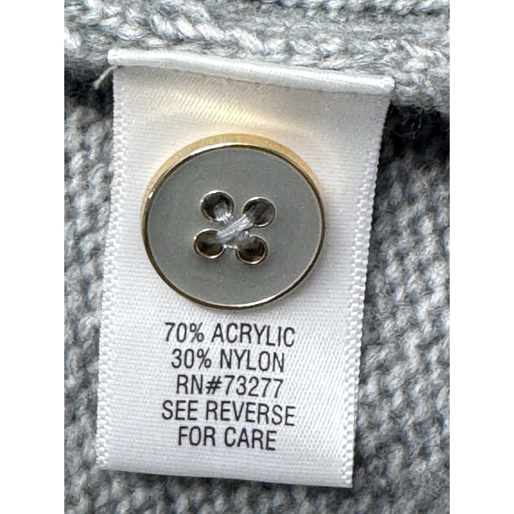 CROFT & BARROW Women’s Gray Slit Mock Neck Button Collar Size 1X