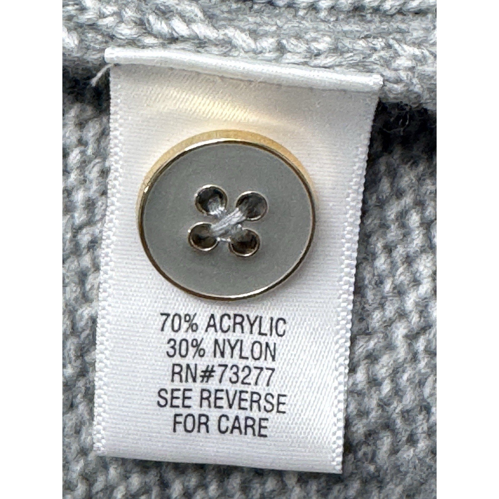 CROFT & BARROW Women’s Gray Slit Mock Neck Button Collar Size 1X