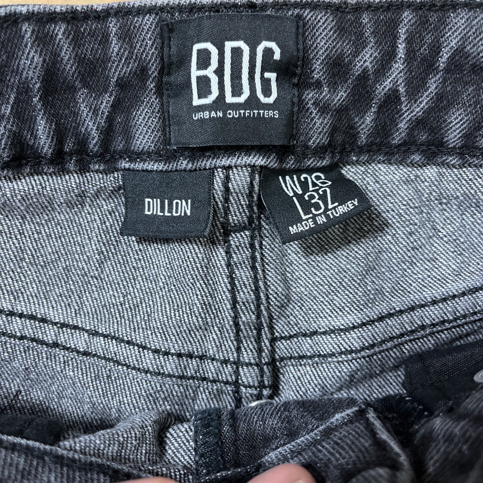 BDG Urban Outfitters Dillon Jeans Women's 26x32 Black Denim Button Fly Raw Hem