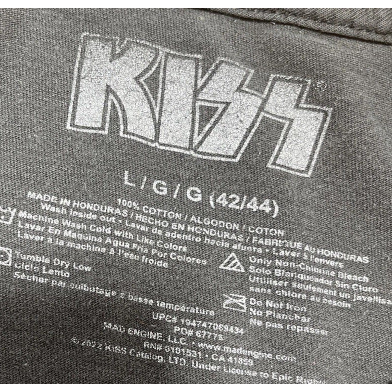 Vtg Kiss Classic Rock Band T-Shirt Men’s Large 80’s Music Gene Simmons 2002