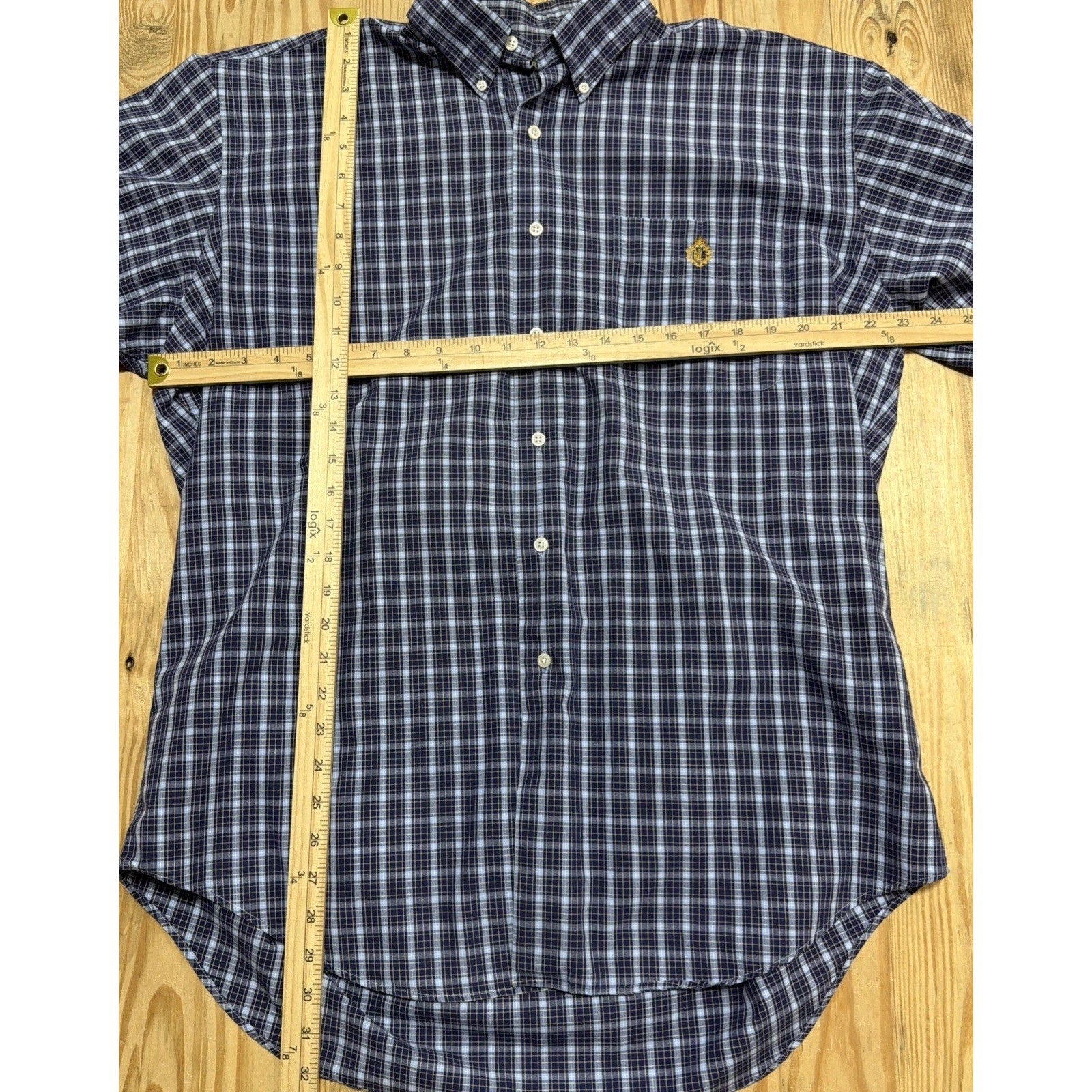 Lauren RALPH LAUREN Green Lable Men's Plaid Shirt Cotton L Blue Multicolor