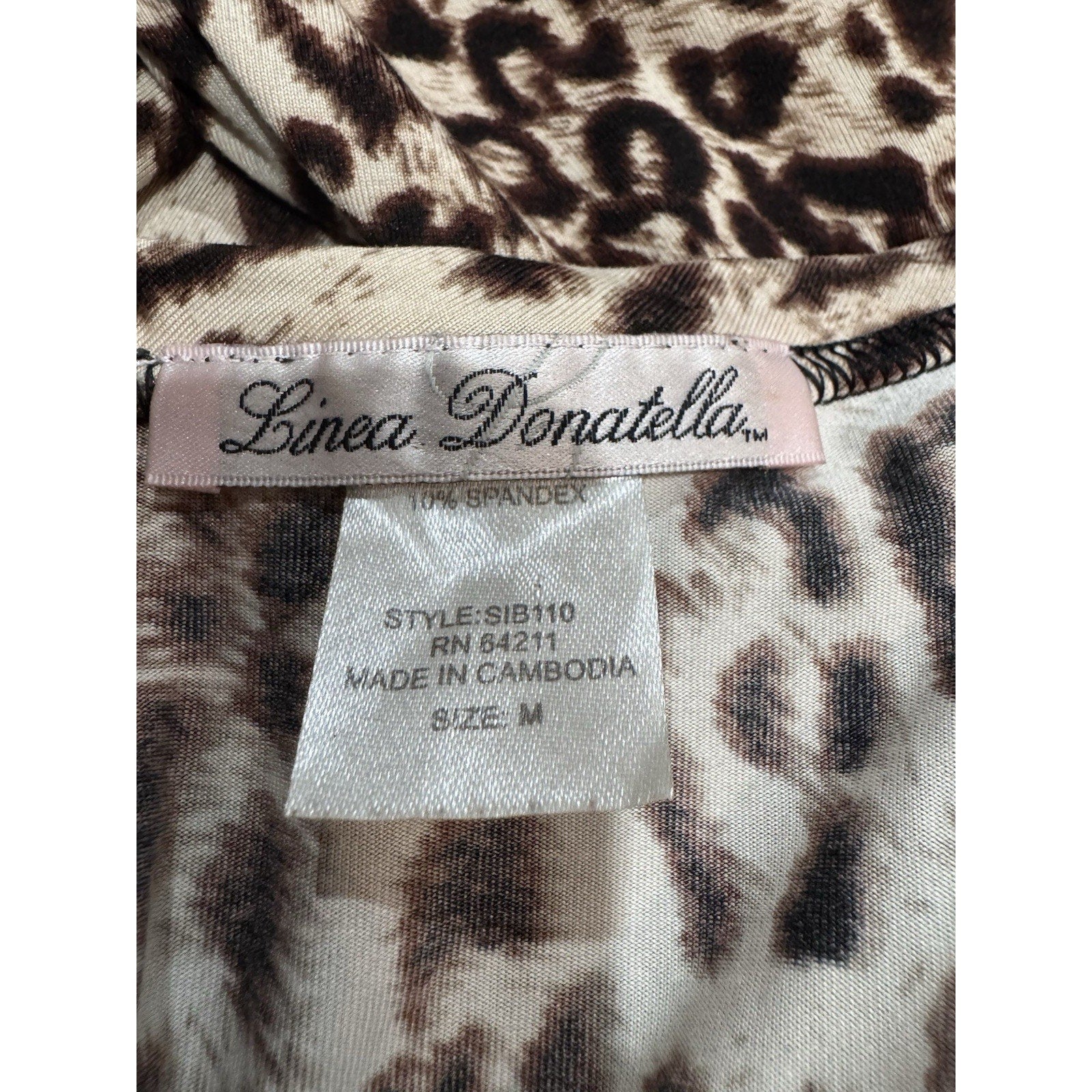 Linea Donatella Lingerie Dress Day To Night Soft Leopard Print Mini Shift Sz M