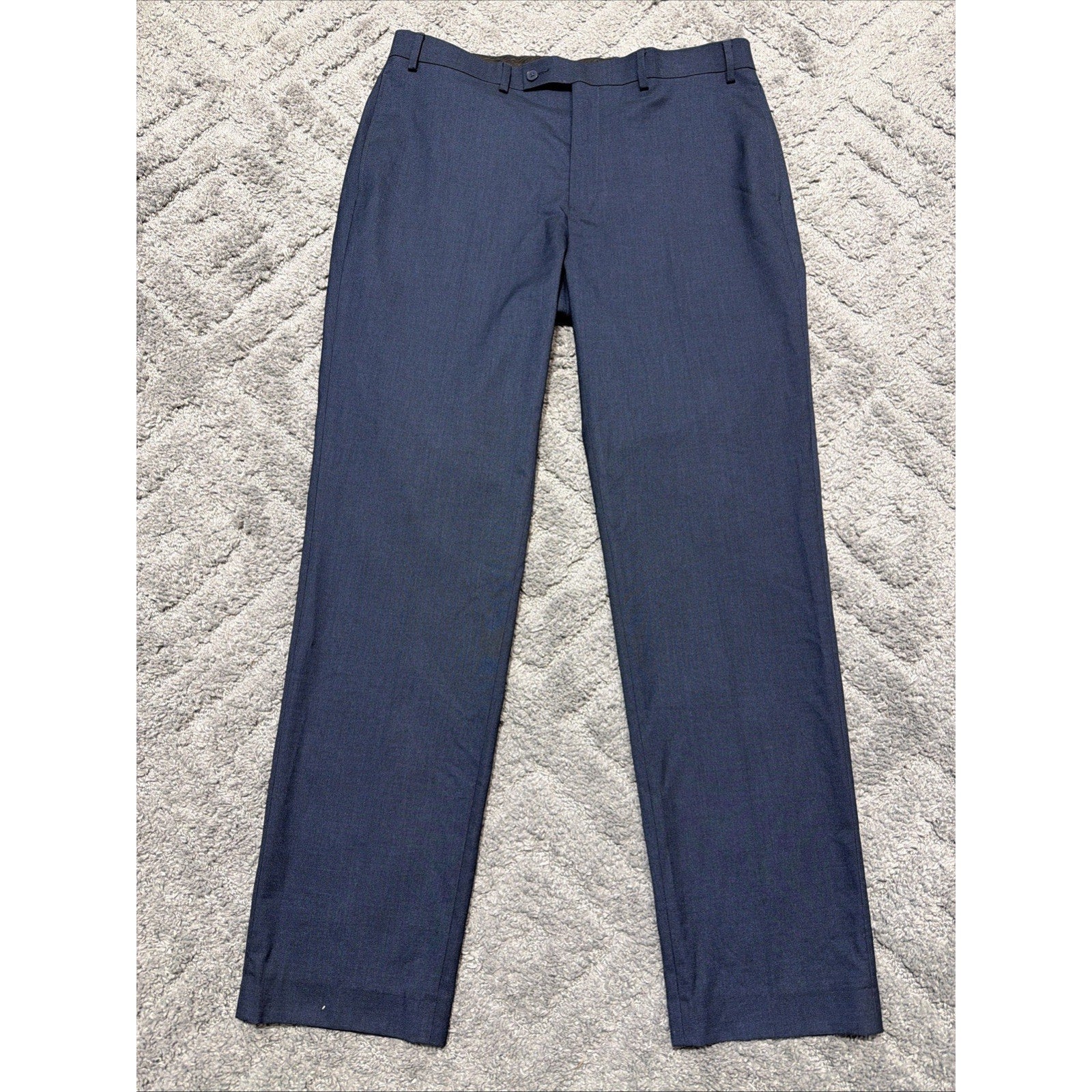 Calvin Klein Mens Slim Fit Tech Performance Solid Pants Navy Blue 36x32 Hem