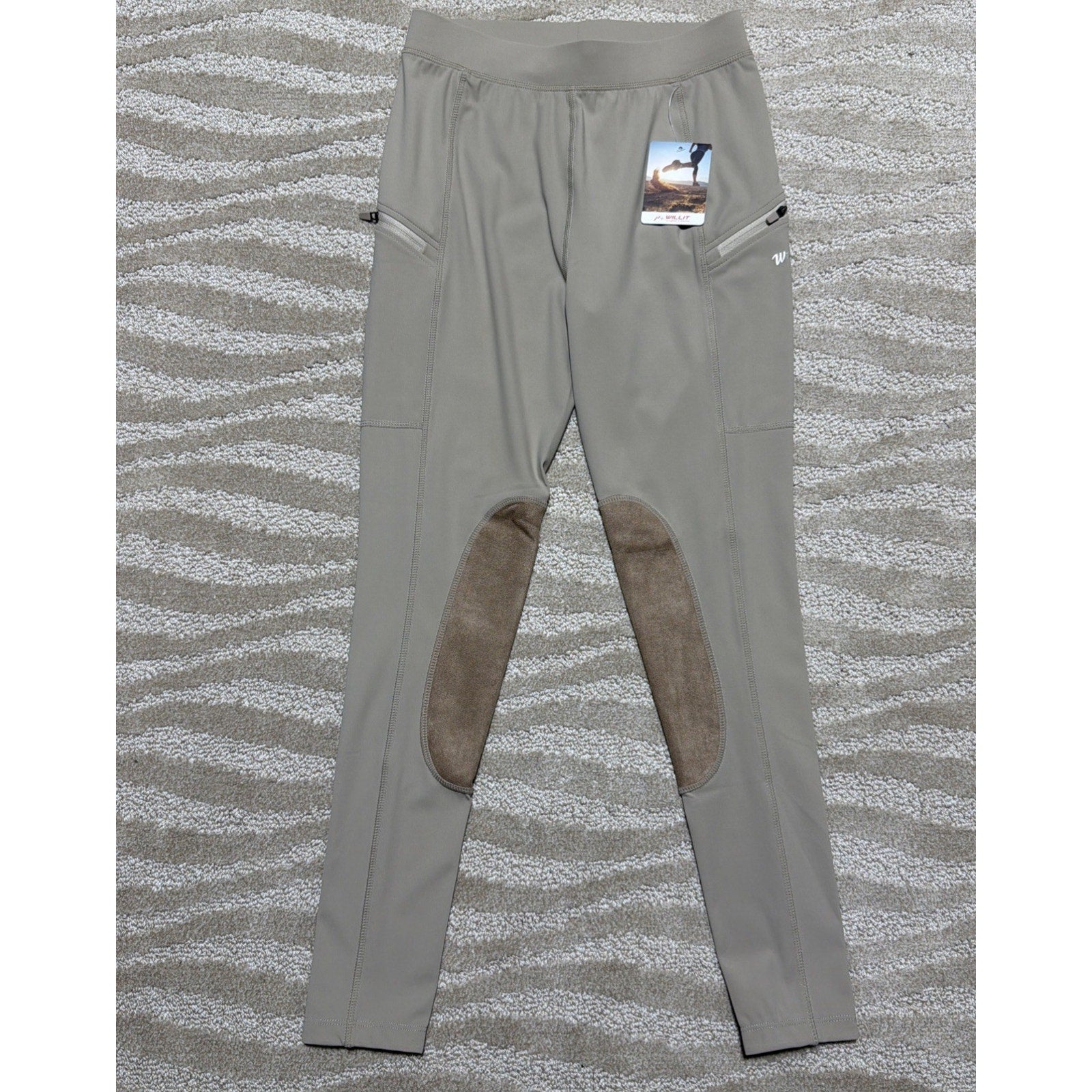 Willit Girls Horse Riding Pants Knee-Patch Equestrian Breeches Biege Size L NWT