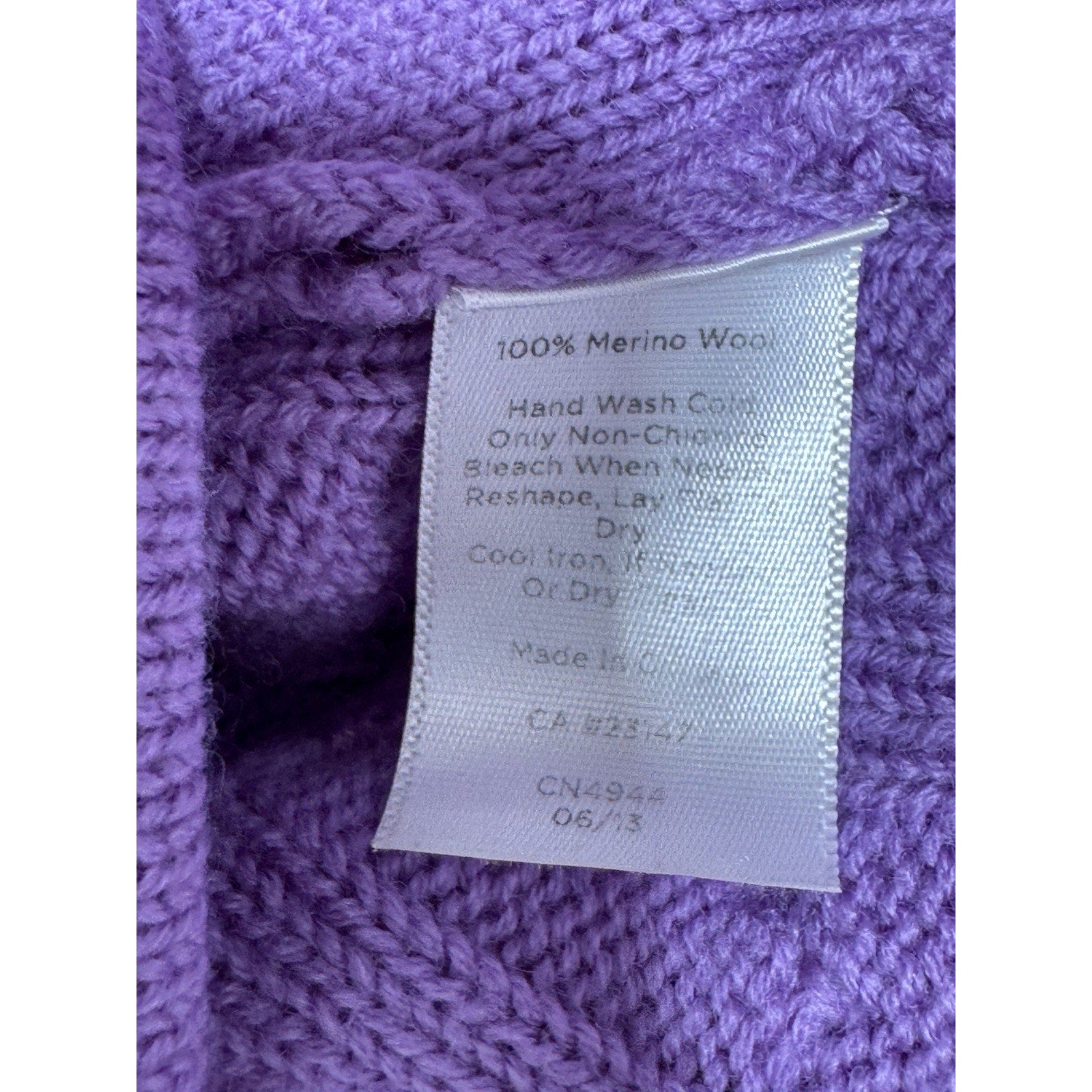 TALBOTS Purple Cable Knit Merino Wool Cardigan Sweater Jacket Women’s Size SP