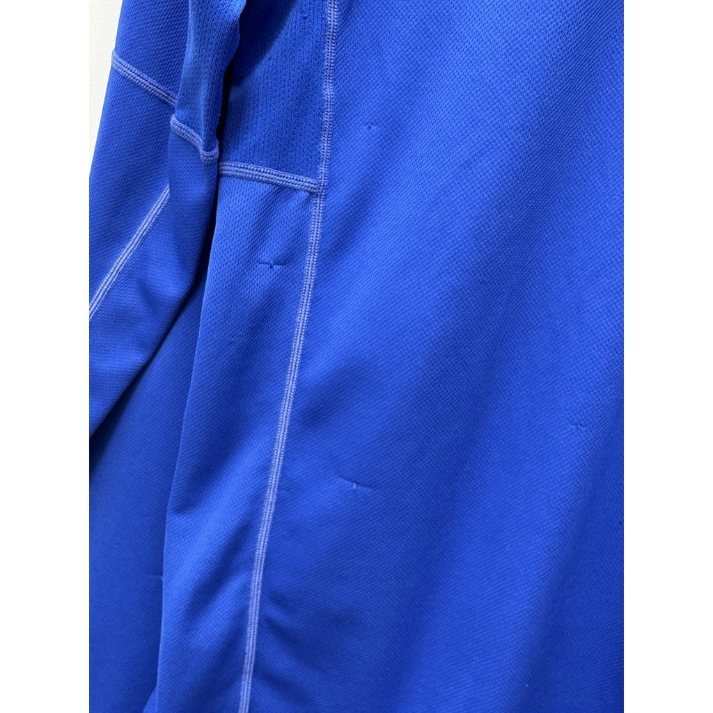 Nike Mens Sweater Small Blue Pullover 1/4 Zip High Neck Fleece Lined Therma Fit