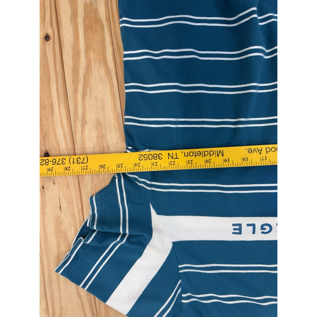 American Eagle Shirt XX-Large Blue White Stripe Logo Basic T-Shirt
