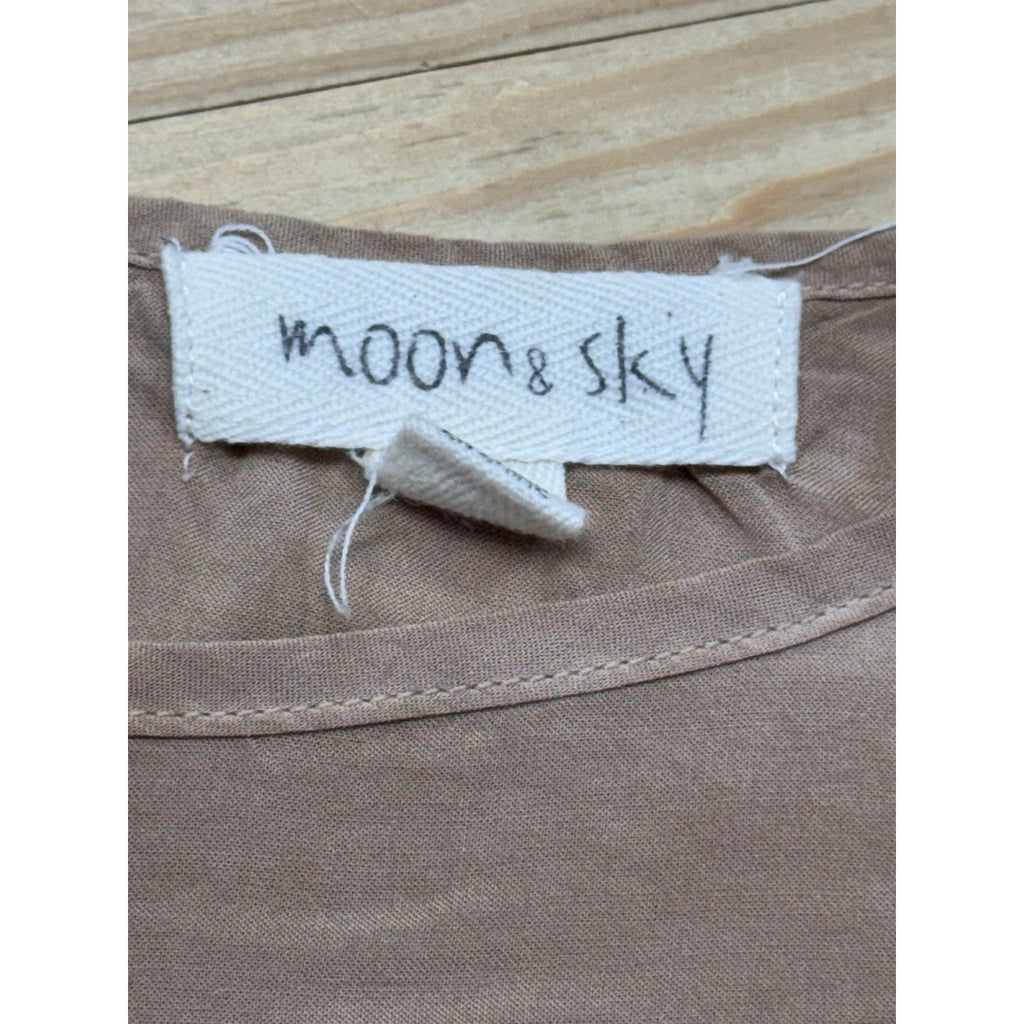 Moon & Sky Tie Dye Boho Top Blouse High Low Pink Brown Women’s Size XS