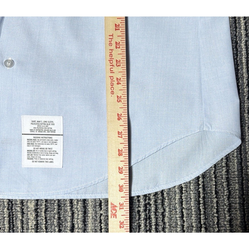 Defense Logistics Agency Shirt mens L Blue Button Up Uniform Military Wings Coll