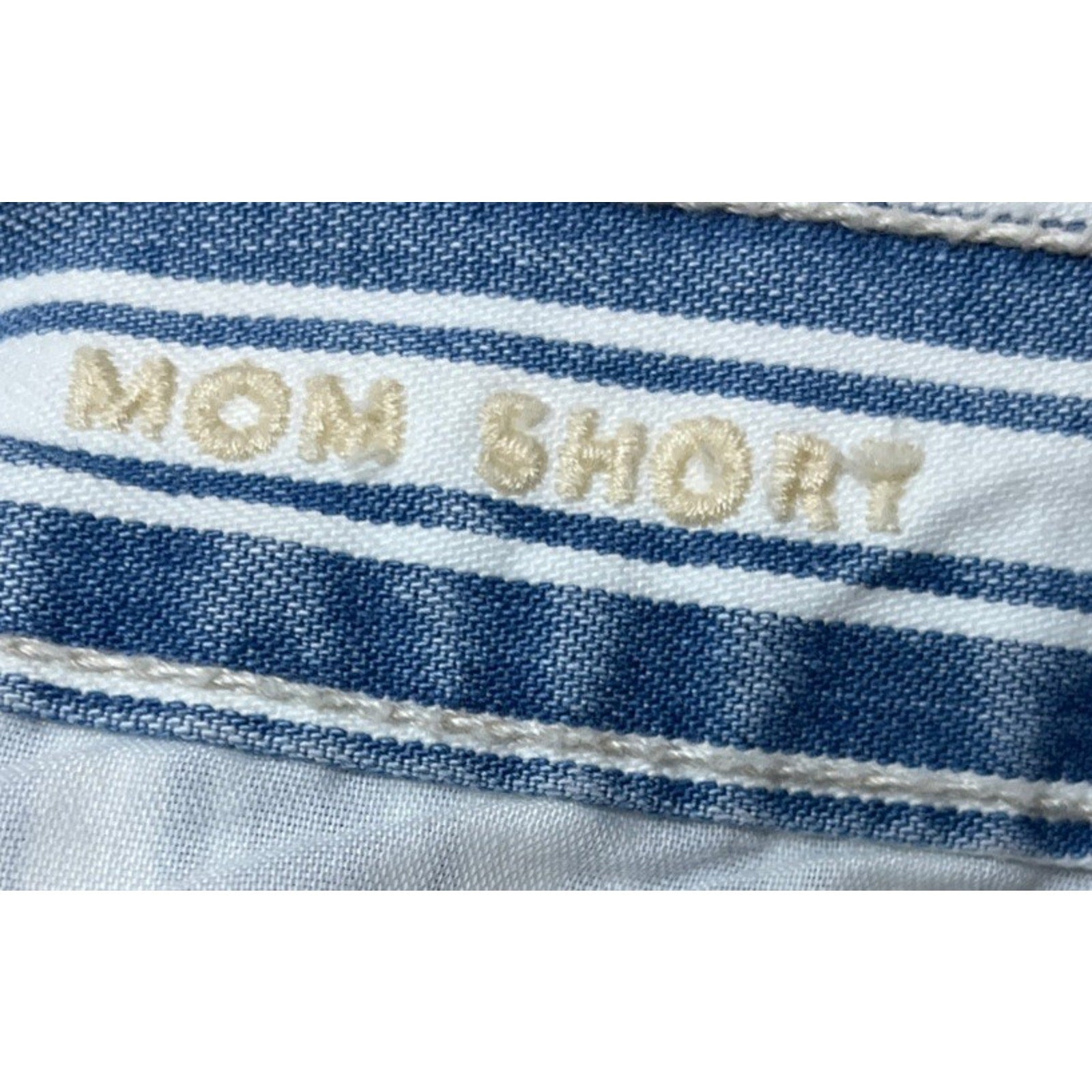 American Eagle Mom Jean Shorts Womens 6 Striped Cotton Denim
