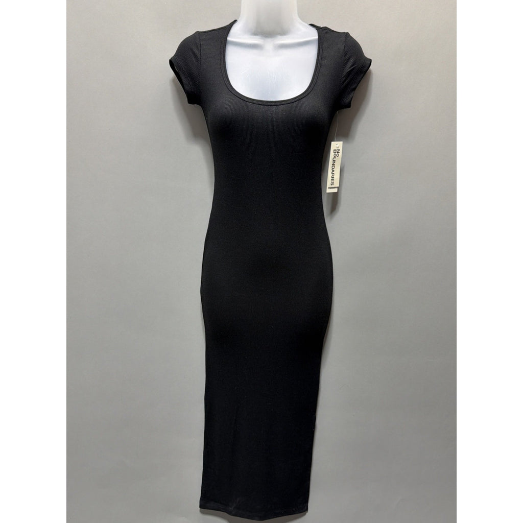 No Boundaries Scoop Midi Dress Shortsleeved NWT Black Womens XXS