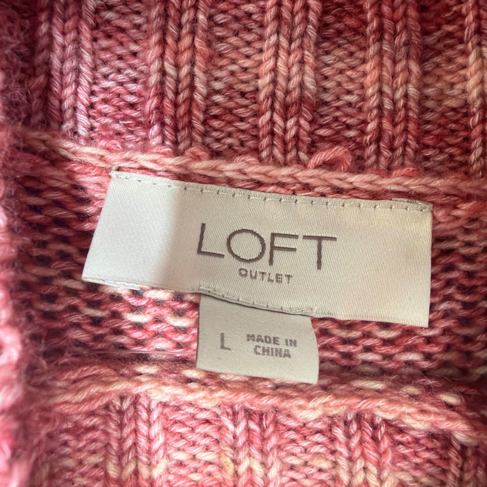 Loft Sweater Dress Womens Large Striped Knitted Mock Neck Smocked Boho NWT