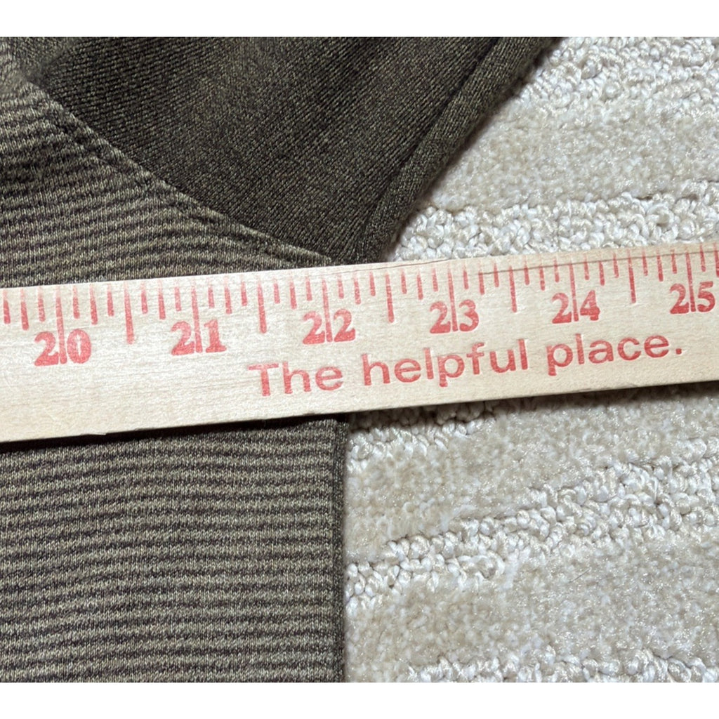 Van Heusen Flex 1/4 Button Brown Long Sleeve Classic Fit Mens Polo Shirt Size M
