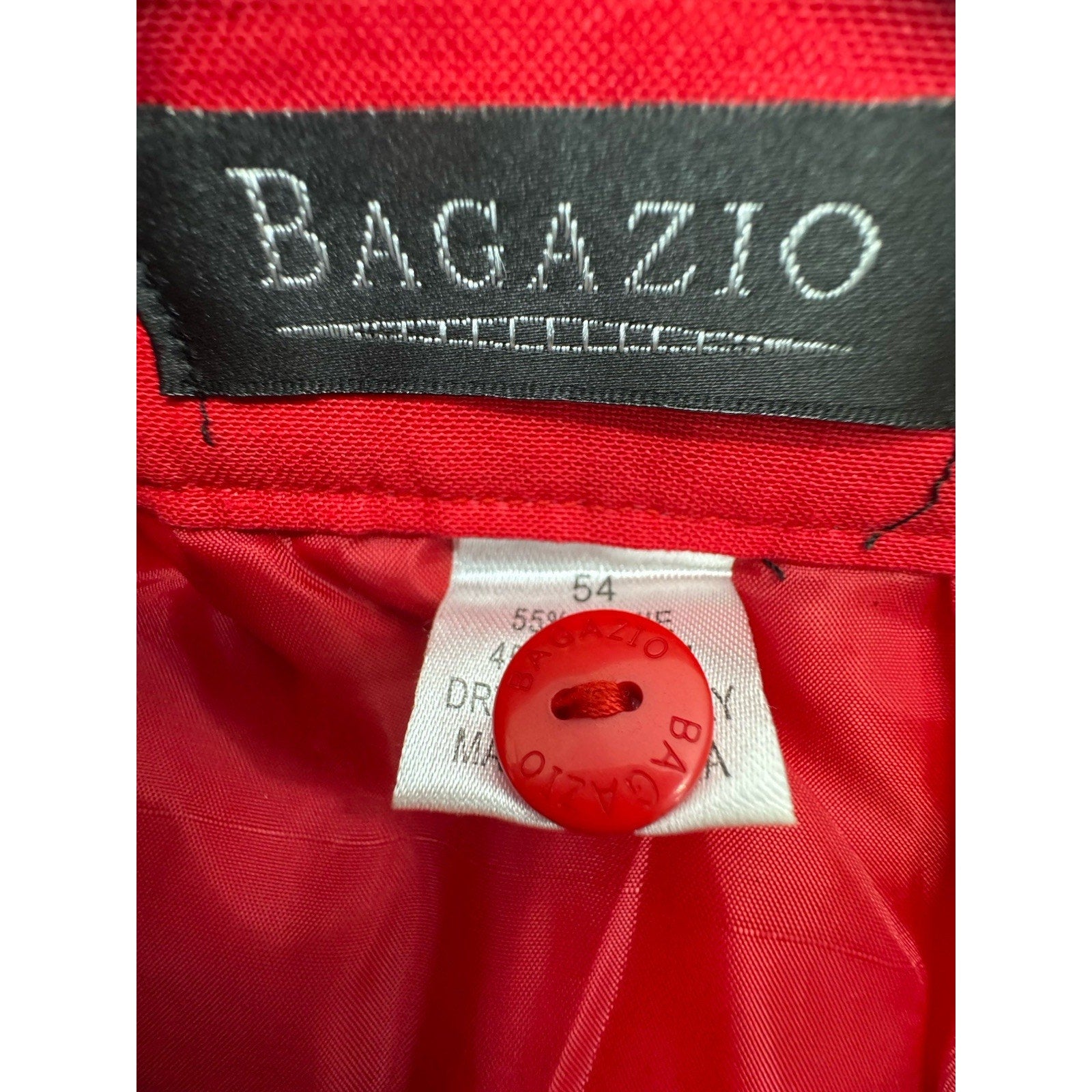 Bagazio 2pc Short Sleeve Red Walking Suit Cotton Ramie Men’s Size 6X