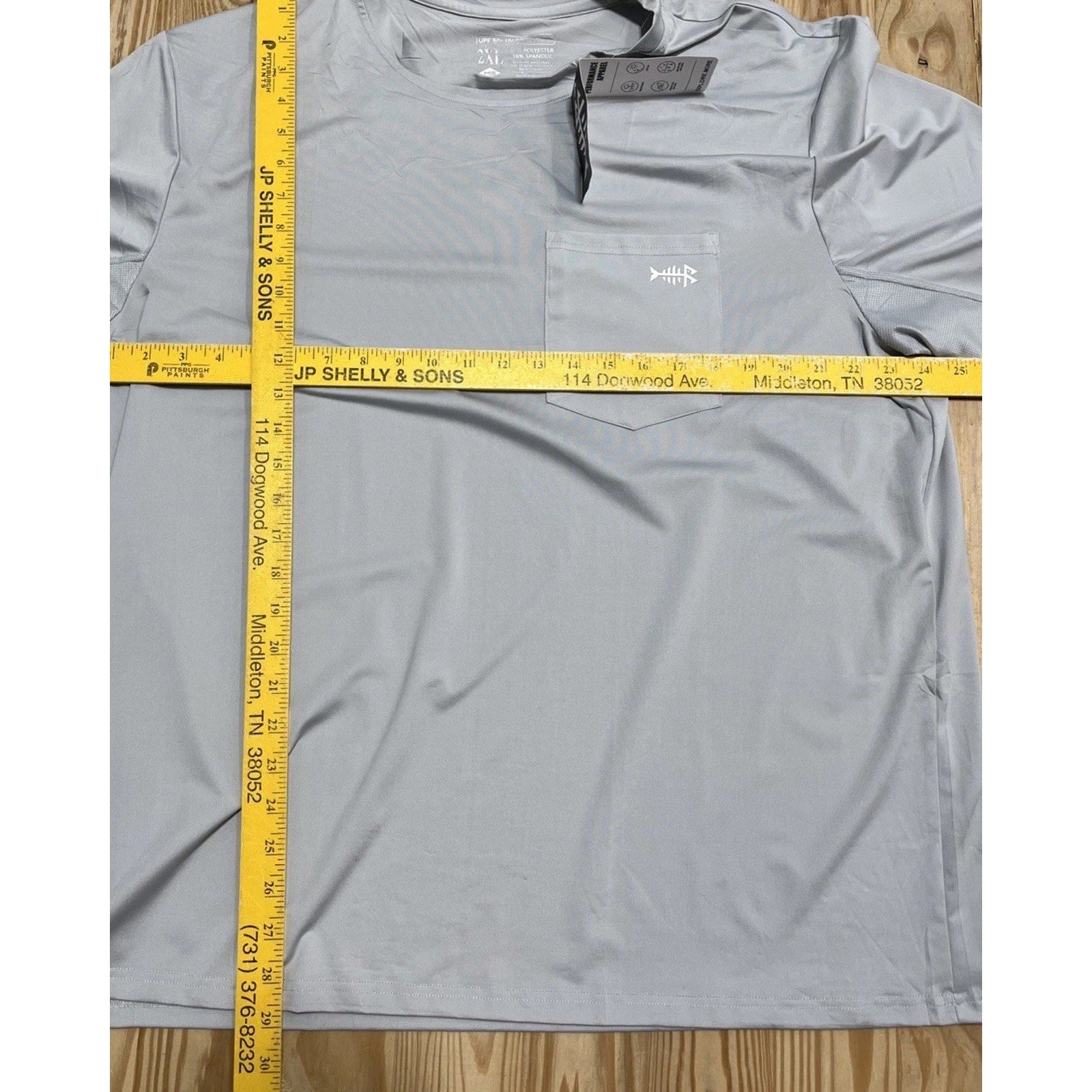Bassdash Mens UPF 50+ Short Sleeve Fishing Shirt Gray Size 2xL