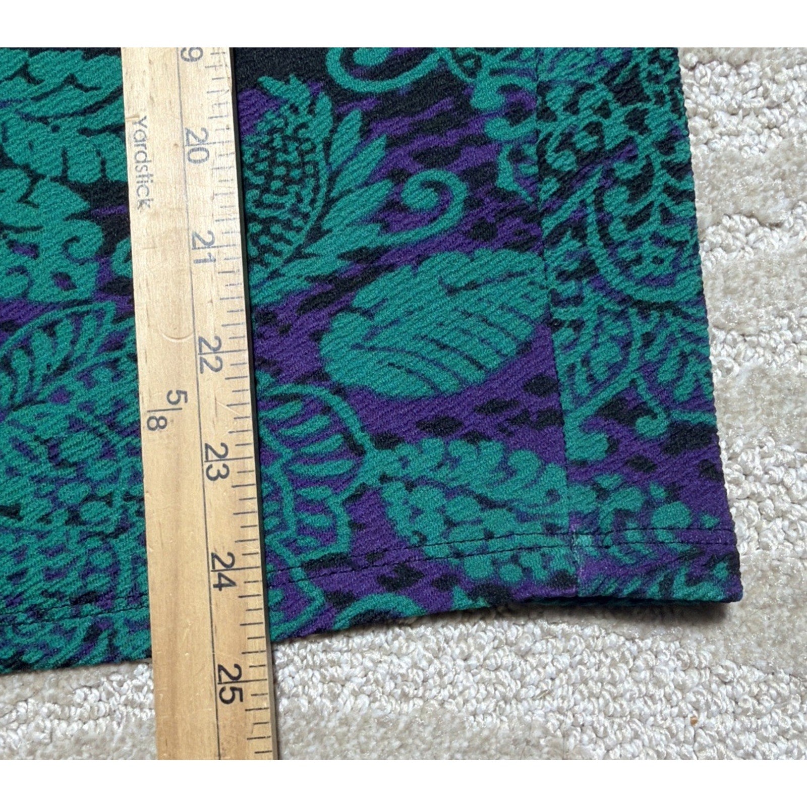 NEW LulaRoe Black Purple Green Floral Swirl Cassie Skirt Large Stretch