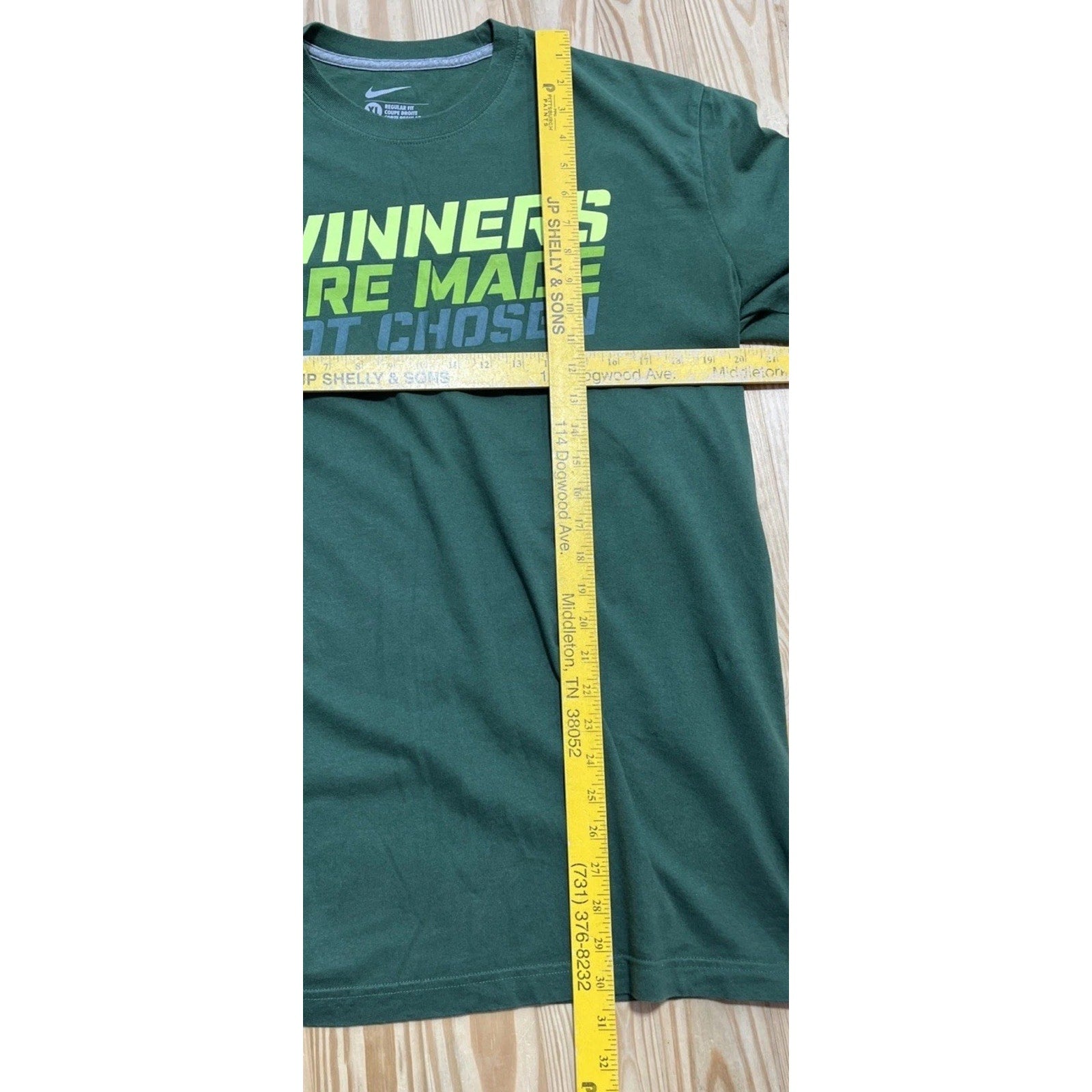 Nike Winners are Made Not Chosen T Shirt Green Gym Workout Motivational XL