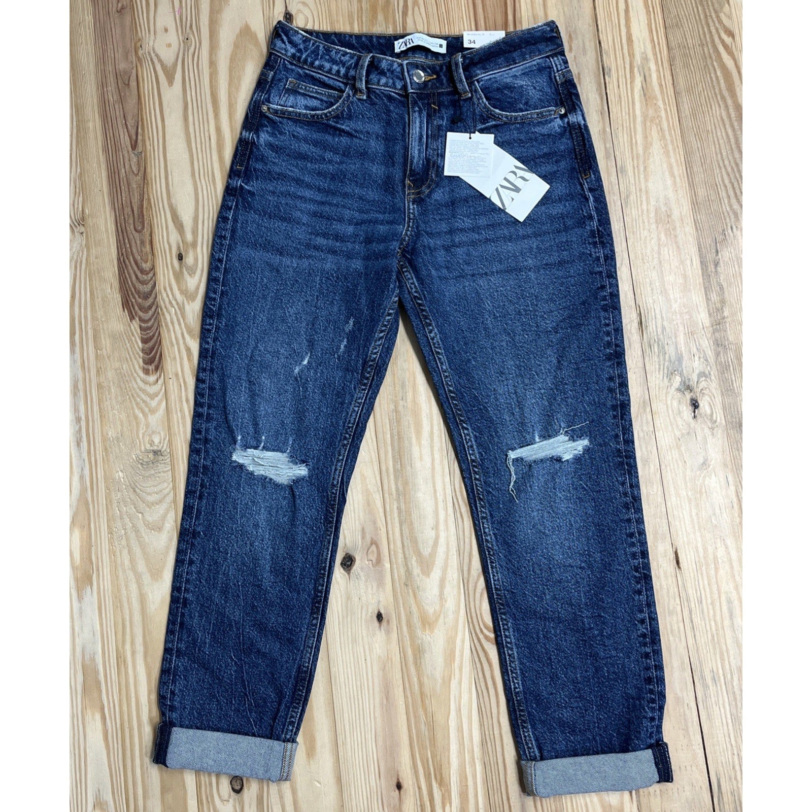 Zara Women’s Relaxed Fit Low Rise Ankle Length Comfort Jeans Size 2