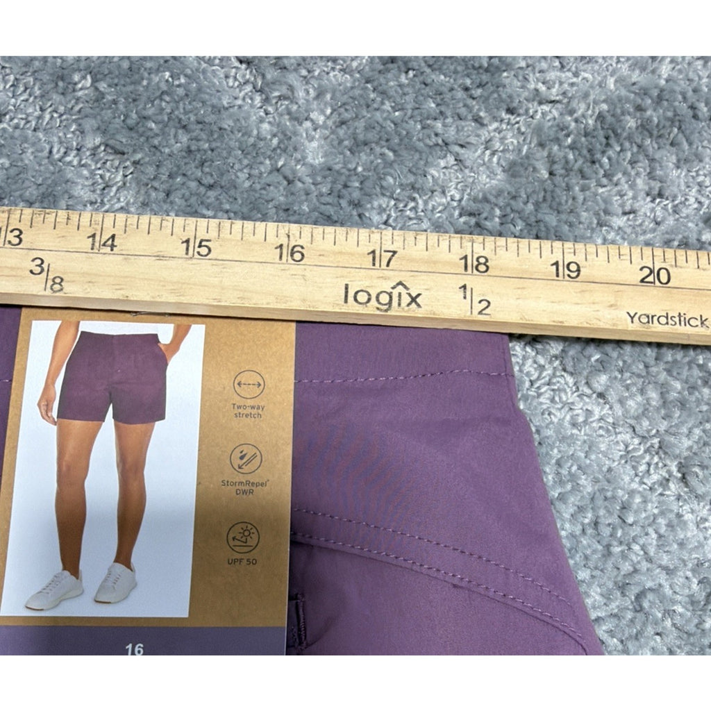 Eddie Bauer Shorts Women’s 16 Hiker Nylon Spandex Performance Stretch Purple New