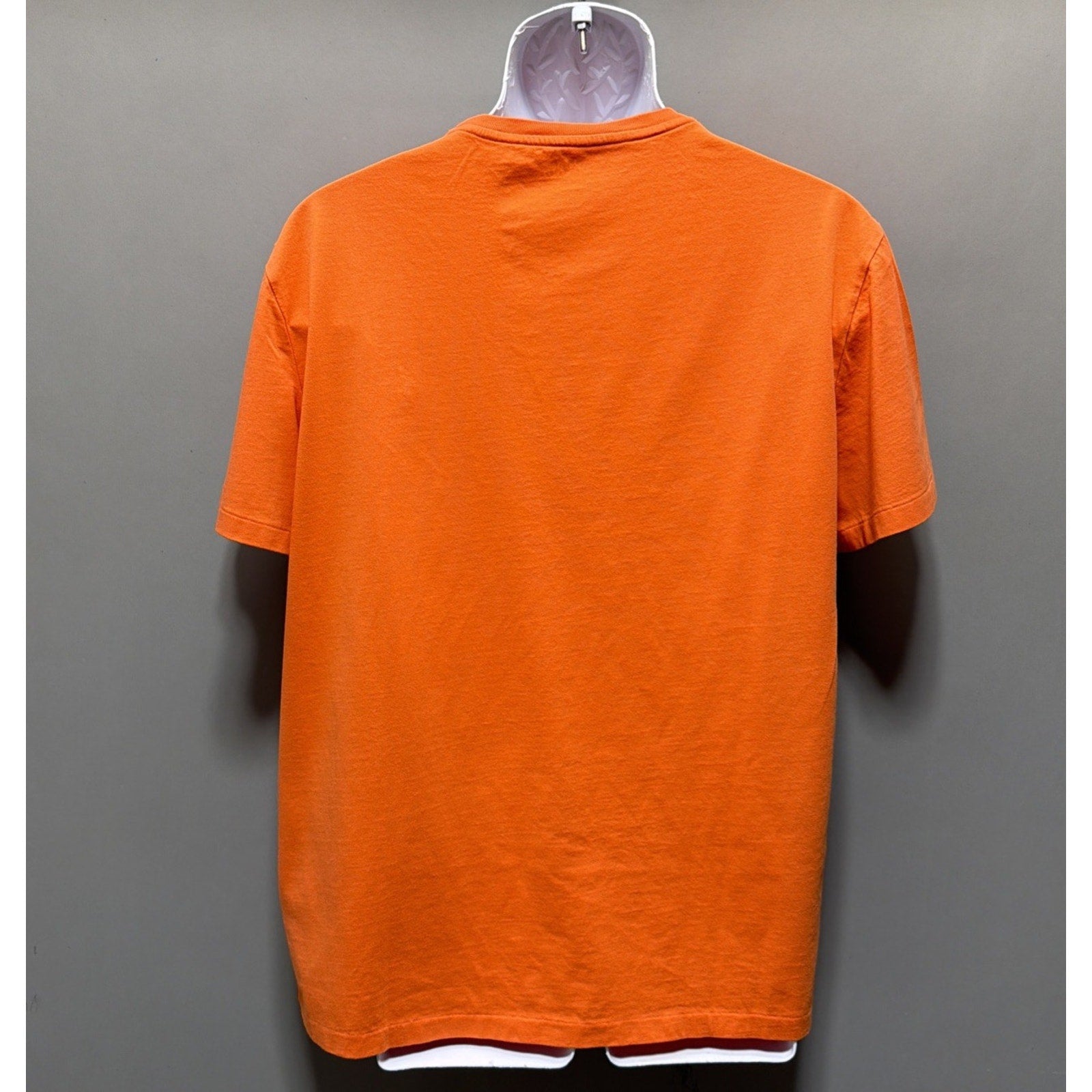 Polo Ralph Lauren Men T-Shirt Orange Crew Neck Tee Shirt Blue Pony Large