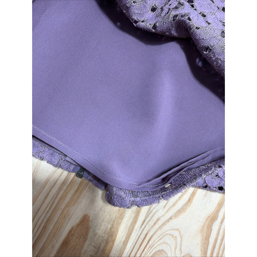 Banana Republic Mauve Purple Floral Zip Back Top Lined Tank 14 NWT