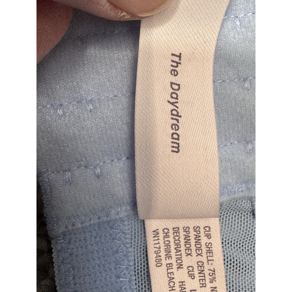 Auden Bra The Daydream Demi Coverage Light Lift T-Shirt Lace Trim Blue 38DD